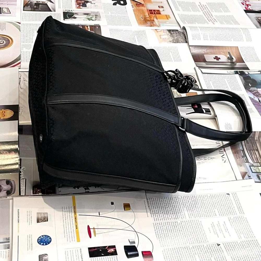 COACH Signature 2008 large black monogram canvas & leather tote bag